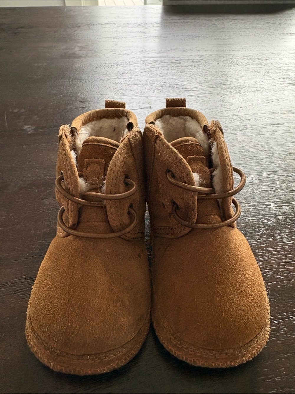 Kids Cozy Lined Suede UGG Boots - Chestnut Brown